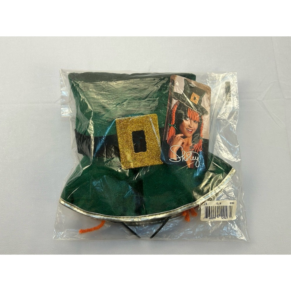 Shirley of Hollywood Witch Hat Green Gold Halloween Costume One Size NOS Sealed
